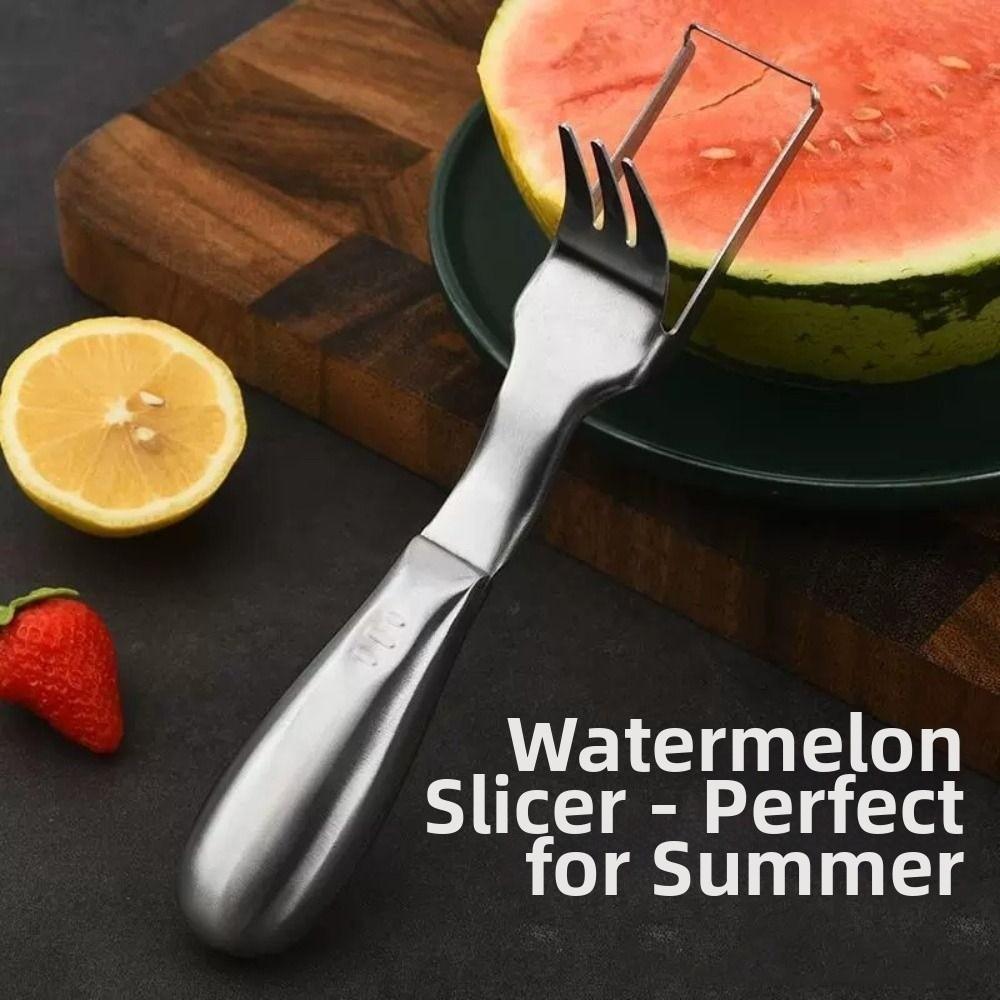 Rust-proof Watermelon Fork Cutter Stainless Steel Fruit Digging Tool Watermelon Cube Cutter Summer