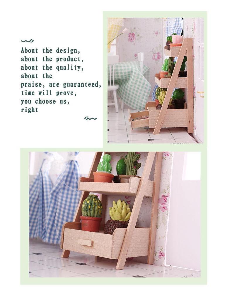 1:12 Scale Dollhouse Miniature Food & Flower Stand Model