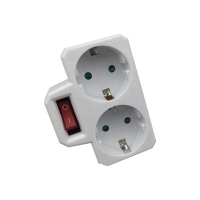 GZBK01/02 Adaptador Schuko 2 Soquetes com Plugue de Conversão de Switch