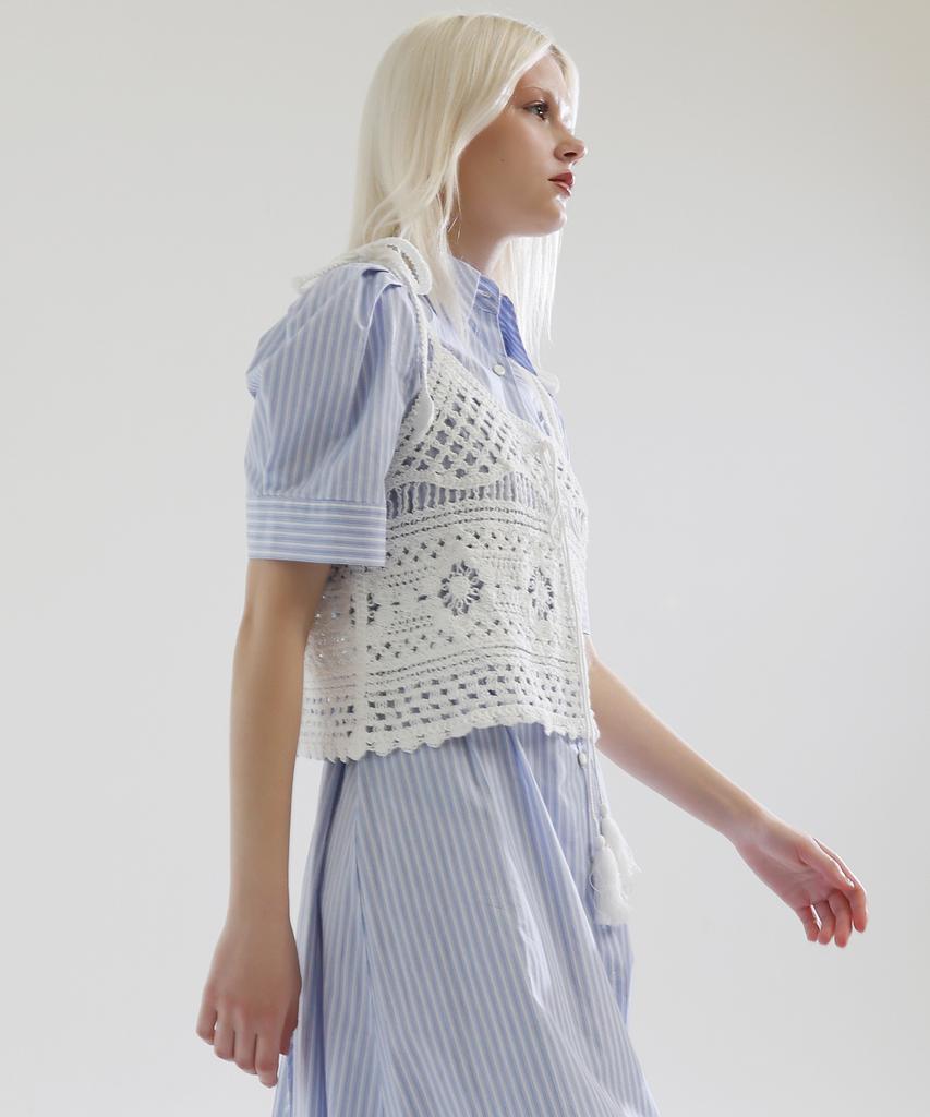 Stay With Me Striped Shirt Dress_Sky Blue