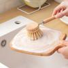 Wooden Handle Kitchen Cleaning Brush Solid Wood Frying Pan Brush Dish Pot Brush  Dishwashing