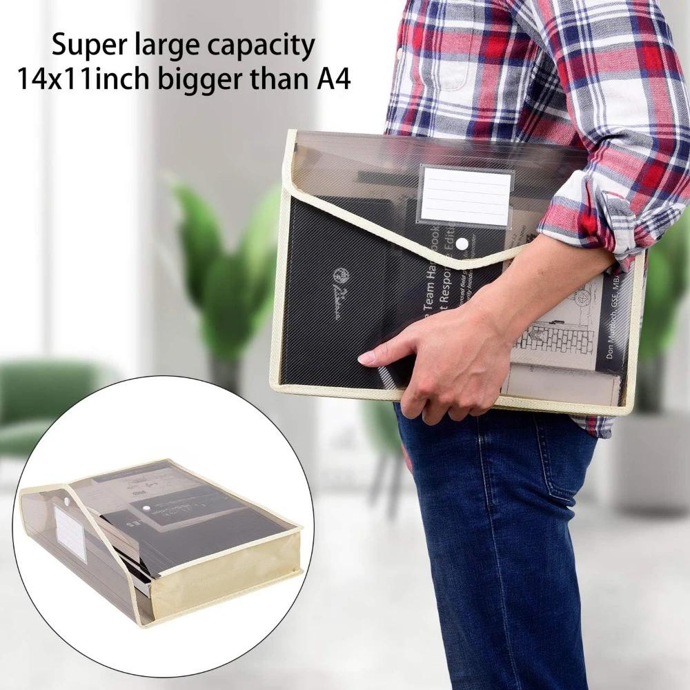 Waterproof transparent expandable folder - Purple & Pink & Yellow & Green & White & Blue & Black