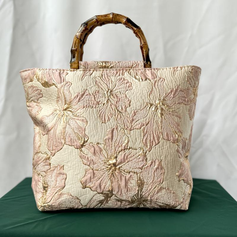 1pcs Canvas Tote Bag Double-Side Embroidery & Handmade Large Capacity Commuter Work Bag Durable Canvas Lightweight Spacious