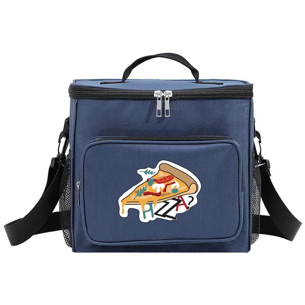 Shoulder Lunch Bag Insulated Bags Thermal Organizer Handbag Portable Waterproof Cooler Box for Men and Women Food Pattern