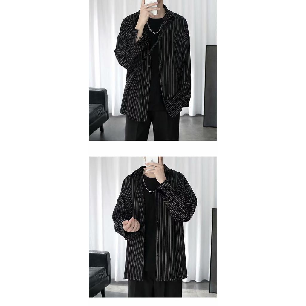 Striped Shirt For Men And Women In Spring And Summer 2024, High-End Trend Long Sleeved Shirt, Casual Thin Student Versatile Jacket