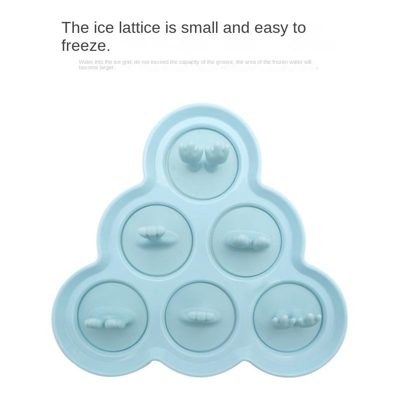 Creative Cartoon Silicone DIY Popsicle Mold Ice Cream Mold Six Popsicle Box Ice Cube