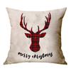 Christmas Decoration Cushion Cover Cartoon Elk Santa Cushion Cover Christmas Pillow Case Linen Decoration Pillow Home Decoration