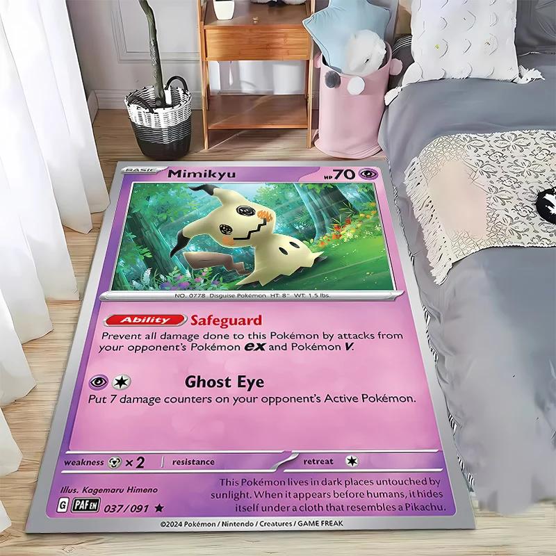 Japanese Game Retro Pokemon Card Pattern Carpets Bedroom Play Mats Rug Liveroom Home Decor Carpet Crawl Mat Play Area Rug
