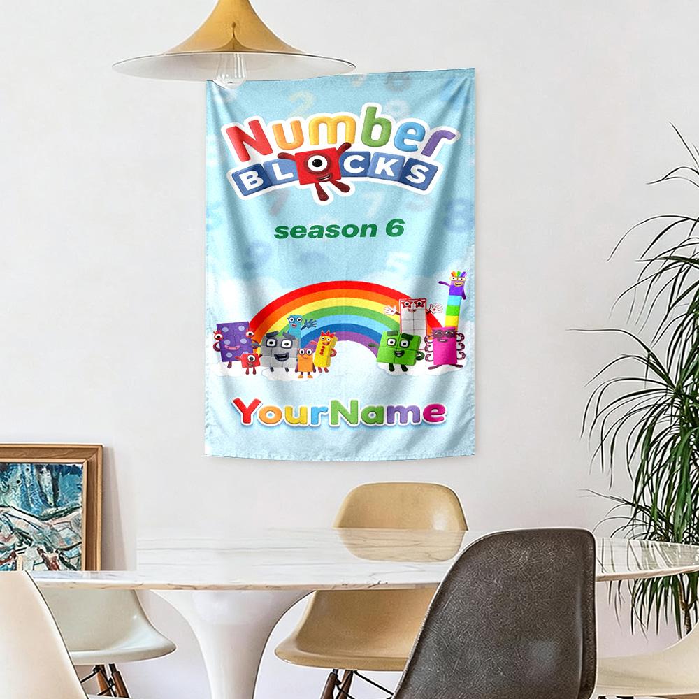 Numberblocks Benutzerdefinierter Name Wanddekoration Wandteppich Kunst Für Haustiergedenken Geburtstag Hochzeitsparty Kulisse Familiengeschenk