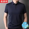 Hengyuanxiang Men's Summer Ice Silk Short Sleeve Polo Shirt