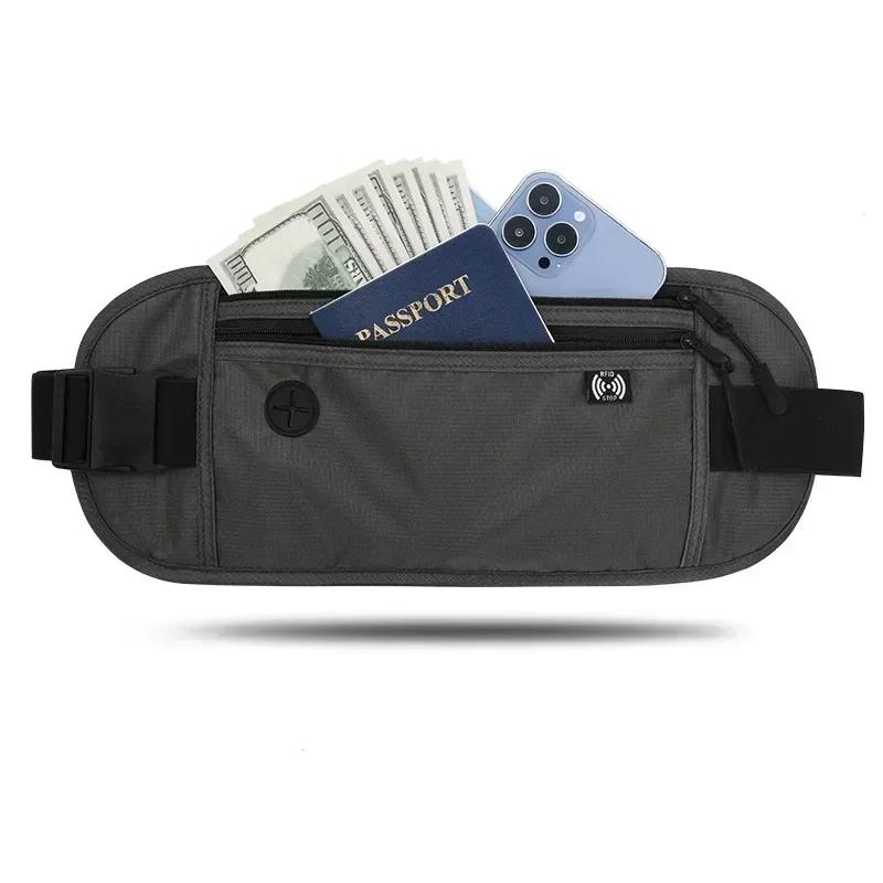Outdoor Sports Jogging Chest Pack Waist Bag Invisible Travel Waist Pack Pouch for Passport Money Belt Bag Hidden Security Wallet