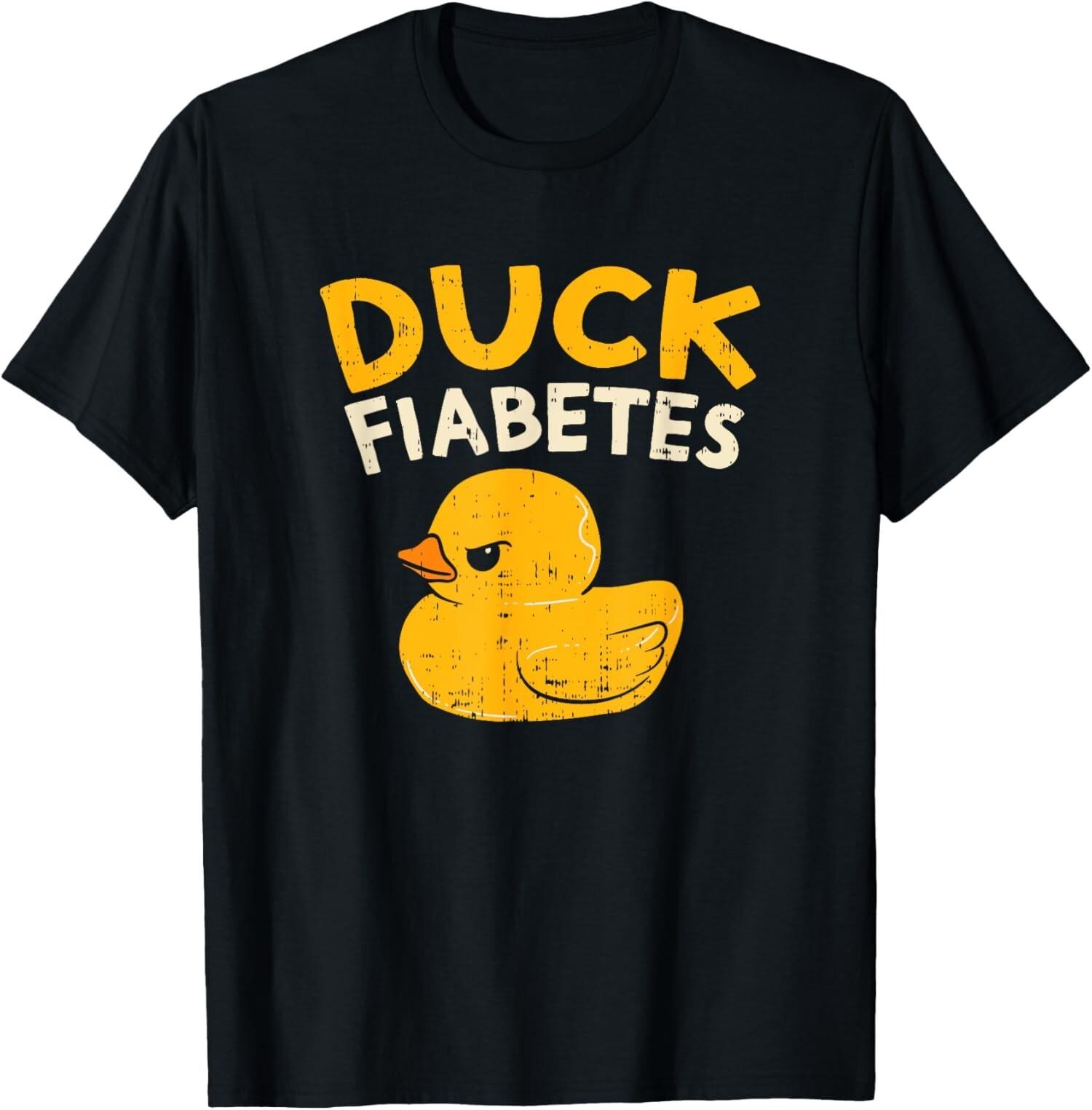 Duck Fiabetes Diabetes Awareness I Cool Rubber Funny Unisex T-Shirt XXXL