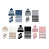 Women Winter Hat Scarf Gloves Set Pom Pom Warm Hat Long Knit Scarf Touchscreen Gloves Set Thick Warm 3 in 1 Set