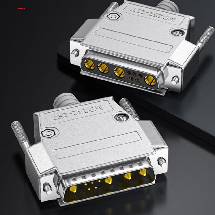 Mixed D-Sub Connector 30Amp - 9W4 Male/Female 5+4 Pin Power Mixed Contact PCB Mount Lock for Stability