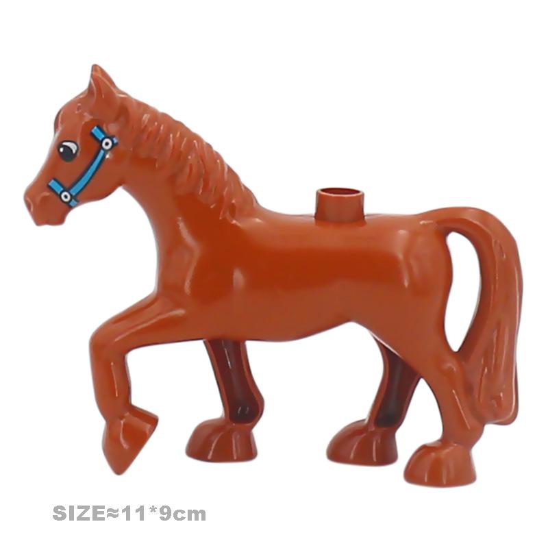 Large Size Building Blocks Cat Dog Pig Rabbit Miniature Add-Ons Fitting Blocks Farm Animals Collection Assemble Education Playthings Ideal For Kid