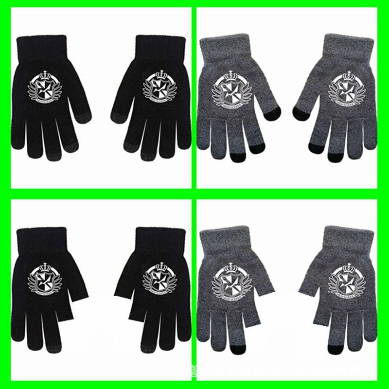 One Piece, Luffy, Chopper, Zolona Mero, Anime Online Game Peripheral Gloves, Gray Full-finger Autumn and Winter Warm and Cold Protection