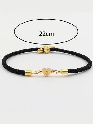 1pc Neue Klassische AZ Herz Initial Brief Armband Frauen Simpel Einstellbare Bunte Seil Armband Für Frauen Schmuck Geschenk