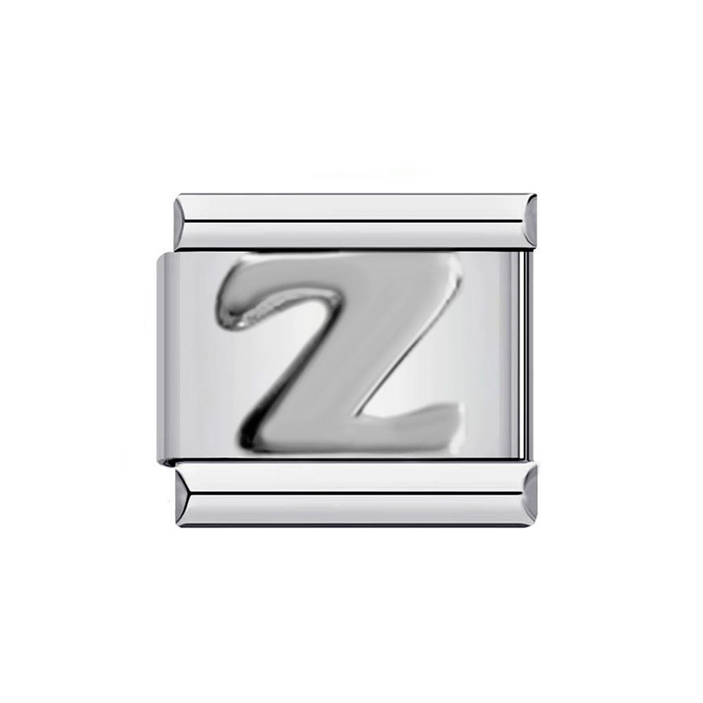 26 Englische A-Z Buchstaben Individuelle 9mm Glied-Anhänger Silberfarbe Italienisches Edelstahl-Armband DIY Schmuckherstellung Handkette