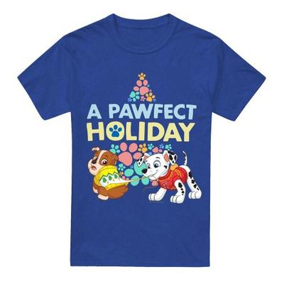 Paw Patrol Unisex Adult A Pawfect Holiday Rubble & Marshall Christmas T-Shirt