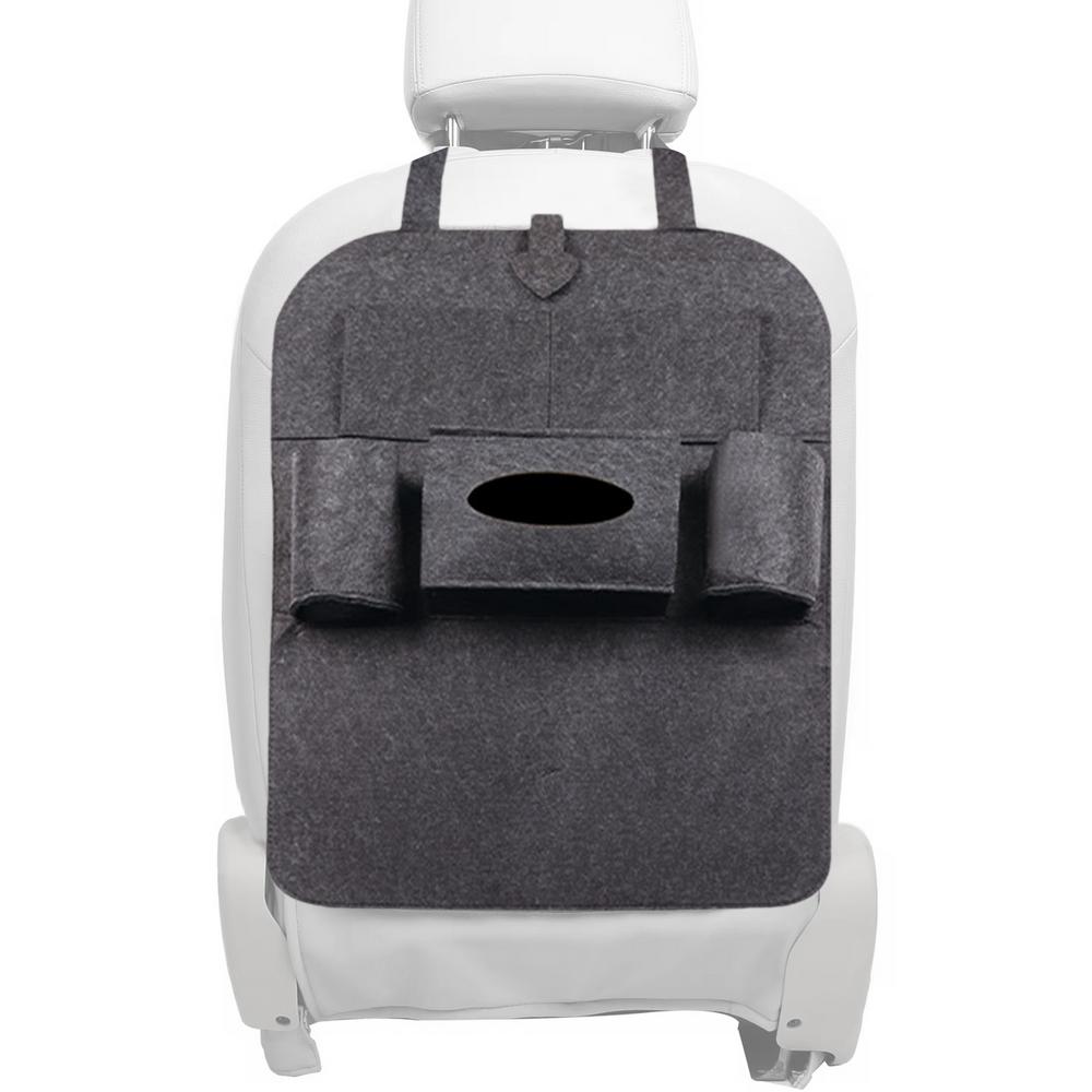 Seat Back Protector Waterproof Multiple Pockets Felt Protector For Seat Back Easy Installation Car Interior Storage Bag
