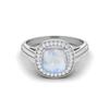 1.5 Cts Cushion Moonstone 925 Sterling Silver Solitaire Engagement Wedding Women Ring