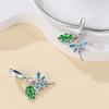 Original Copper Charms Luxury Blue Dragonfly Green Leaf Pendant Beads Fit Bracelet Diy Women Making Delicate Gift