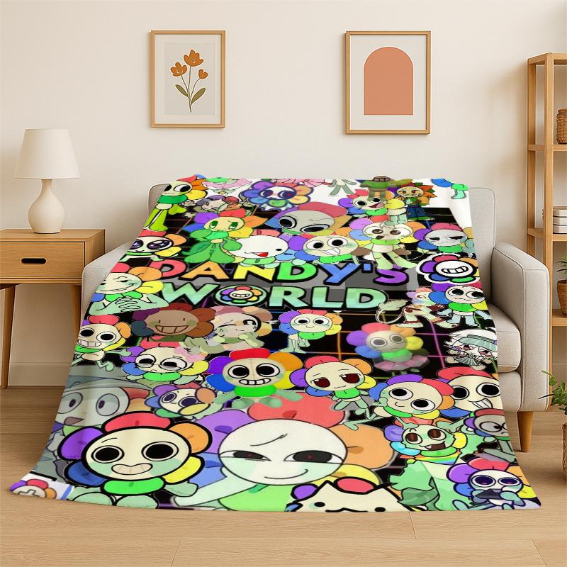 Game Dandy World Cartoon Soft Flannel Throw Blanket,Warm Cozy Blanket for Bed,Couch,Sofa,Bedroom,Living Room,Travel,Camping 75x90cm
