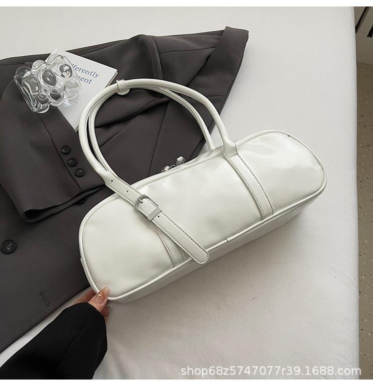 

2025 new handbag women s high-end niche design large-capacity shoulder bag ins wind underarm baguette bag белый
