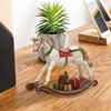 Christmas Rocking Horse Ornaments Resin Rocking Horse Figurine Christmas Table Decoration Party Favor Supplies Home Decorations
