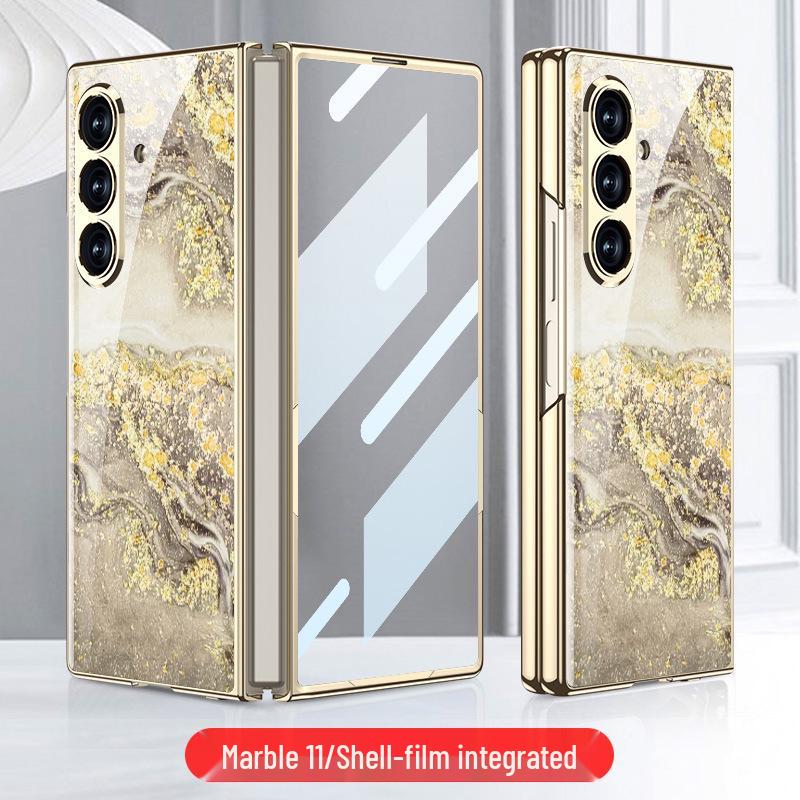 Samsung Z Fold7 Marble Folding Case: Stylish & Trendy Glass Cover for Women