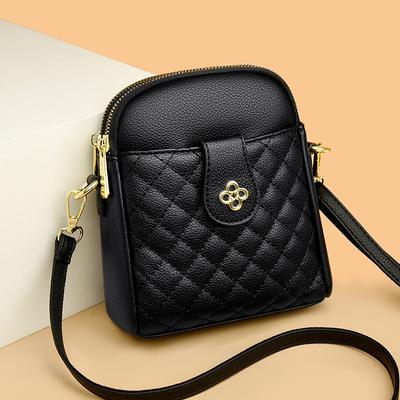 Nova bolsa de ombro simples e versátil Four Seasons Mini bolsa para celular feminina Diamond Bolsa transversal requintada e moderna