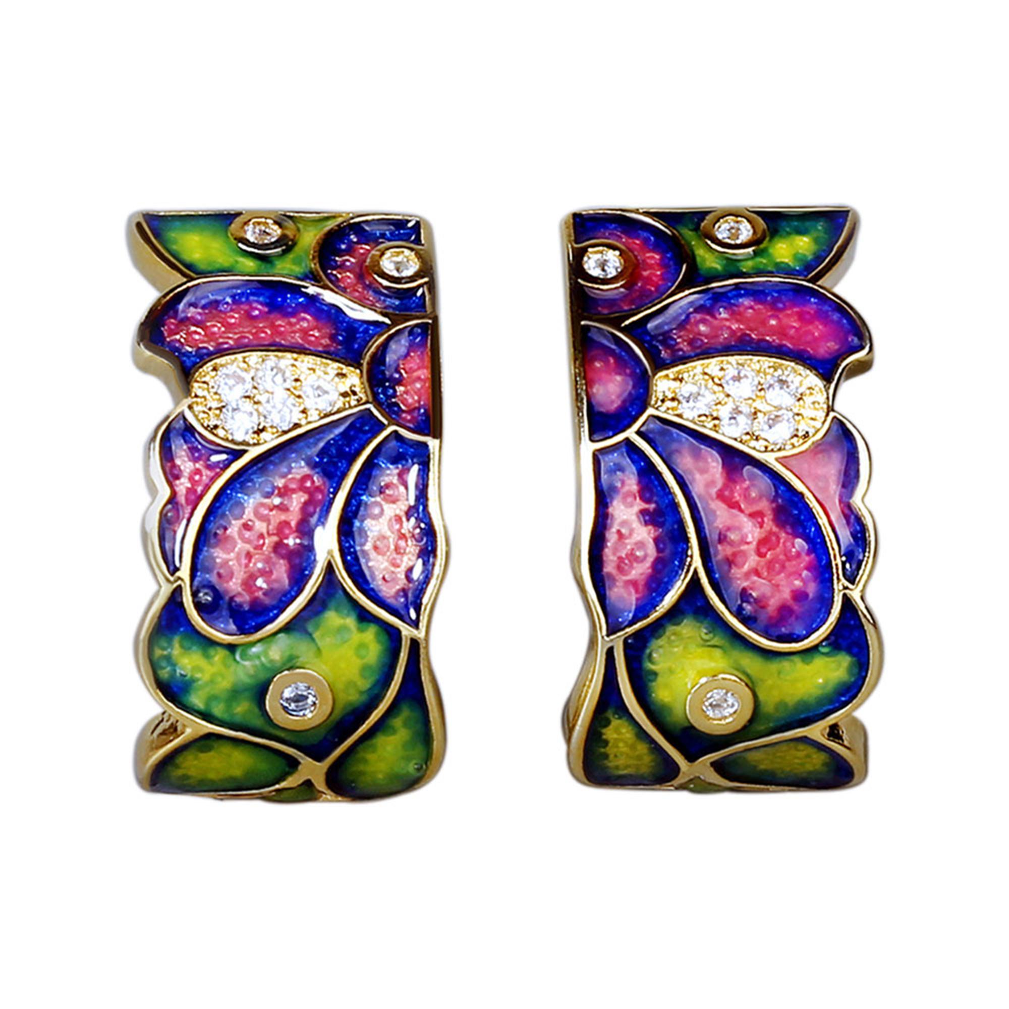 

Винтажные серьги с цветком темперамента для женщин, эмалированные чернила ручной работы, синие ромашки, женские элегантные серьги для вечеринки, ювелирные изделия разноцветный