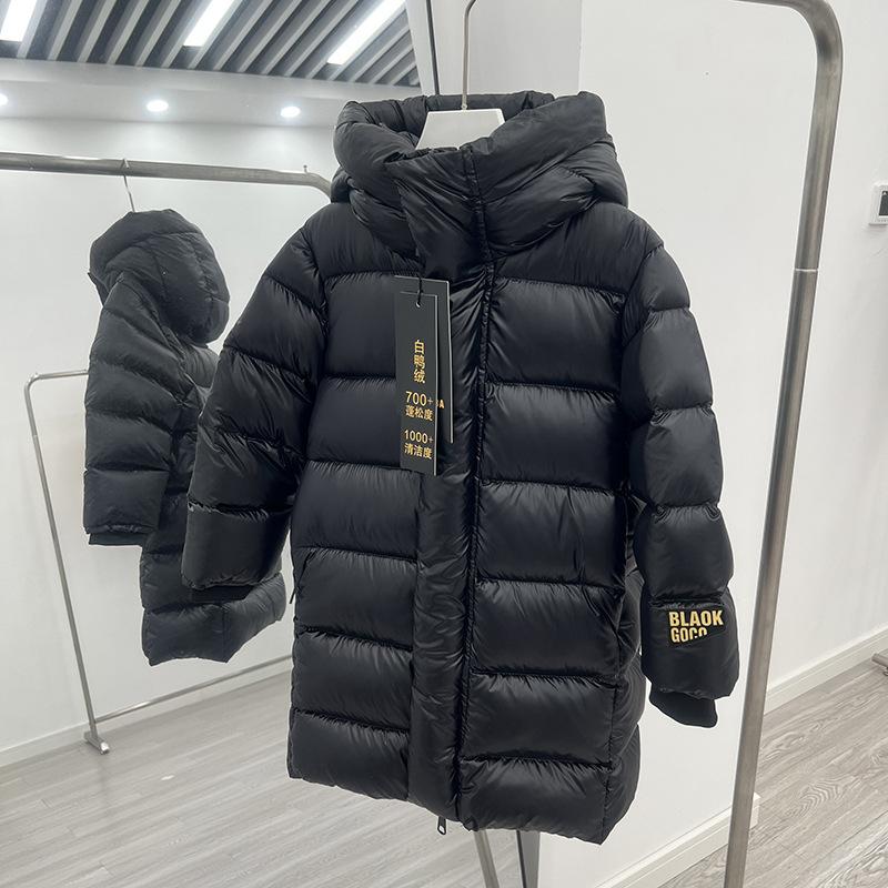 Winter Girls Boys Cool Long Duck Down Hooded Jacket Baby Kids Children Warm Thick Coat Outerwear