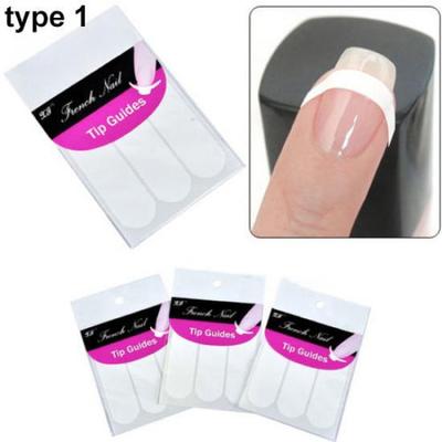 48Pcs DIY French Stencil Nail Art Sticker Beautiful Pattern Form Manicure Tips Decoration