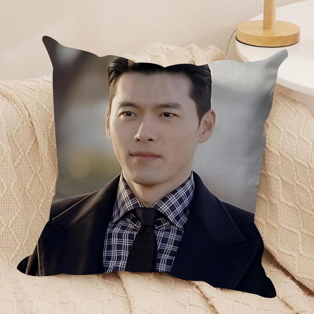Hyun Bin Cushion Cover Soft Plush Fabric DoubleSided Printed Sofa Cushion Cover for All Seasons Home Decor Gift