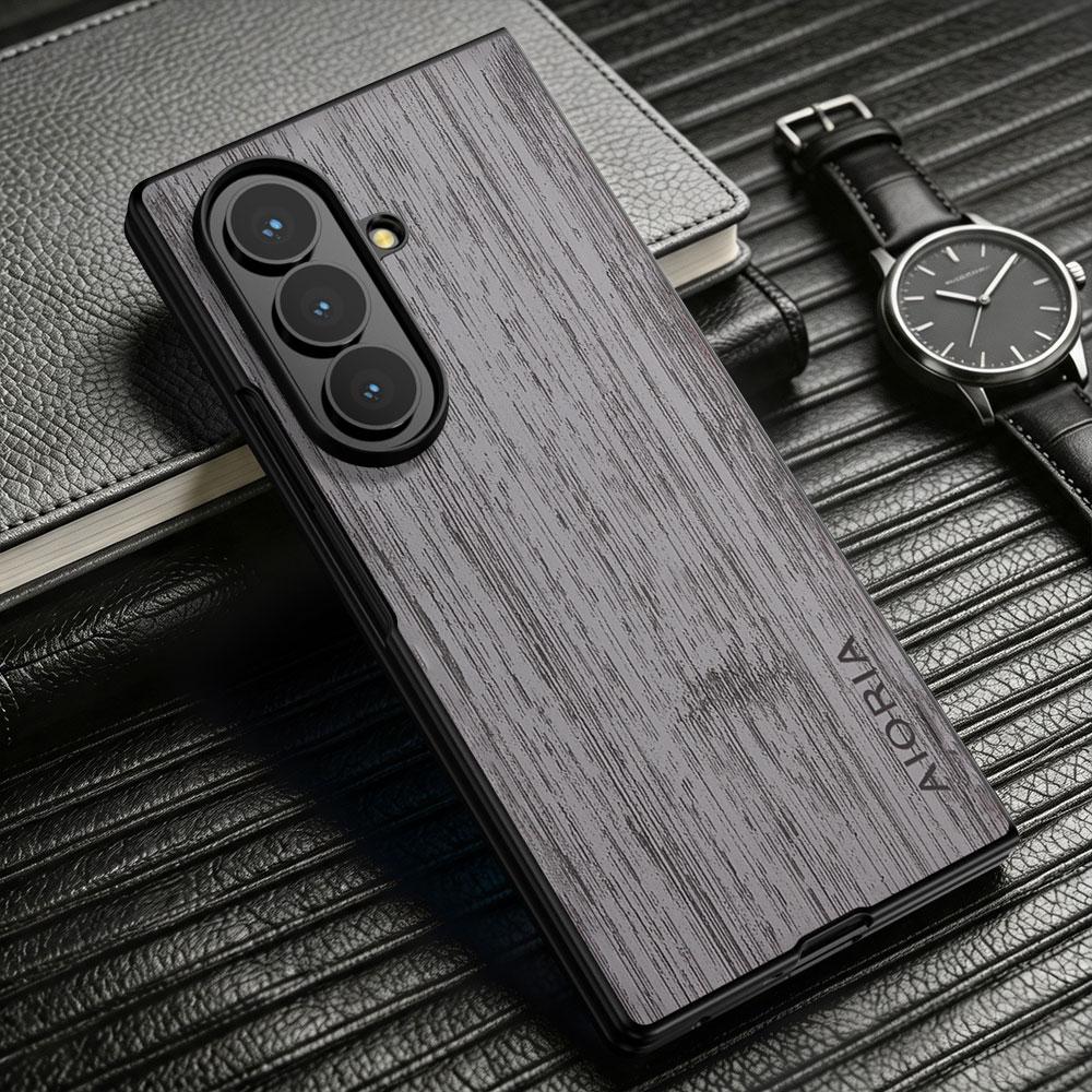 Custodia per Samsung Galaxy Z Fold 8 Ultra Z Fold8 Custodia in Pelle PU con Effetto Legno Naturale per Samsung Z Fold 8