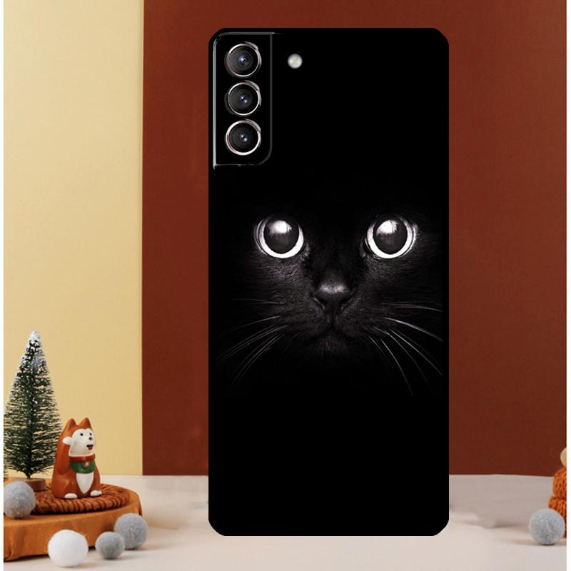 Black Cat Staring Eyes Case For Samsung Galaxy S24 Ultra S23 S22 S21 S20 FE Note 20 S8 S9 S10 Note 10 Plus Cover