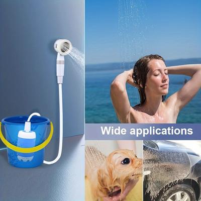 Portable Camping Shower Electric Shower With 4000mAh Rechargeable Battery For Hiking Car Washing Pet Bath