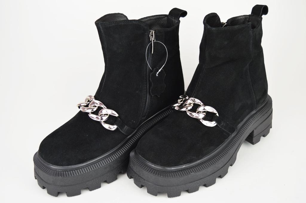 Suede Boots with Chain El Passo 1661 36 Black Winter