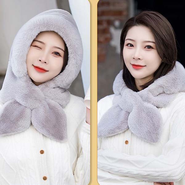 WTEMPO Women's Autumn Winter Casual Versatile Ear Protection Hats Retro Elegant Warm Thickened Soft Solid Color Windproof Cold-proof Hats