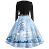 Women's Vintage Fashion Halloween Print Square Neck Casual Dress for Party and Daily Wear