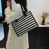 Fashionable Large Capacity Tote Bag For Women In Black Red And Blue Stylish Canvas Design