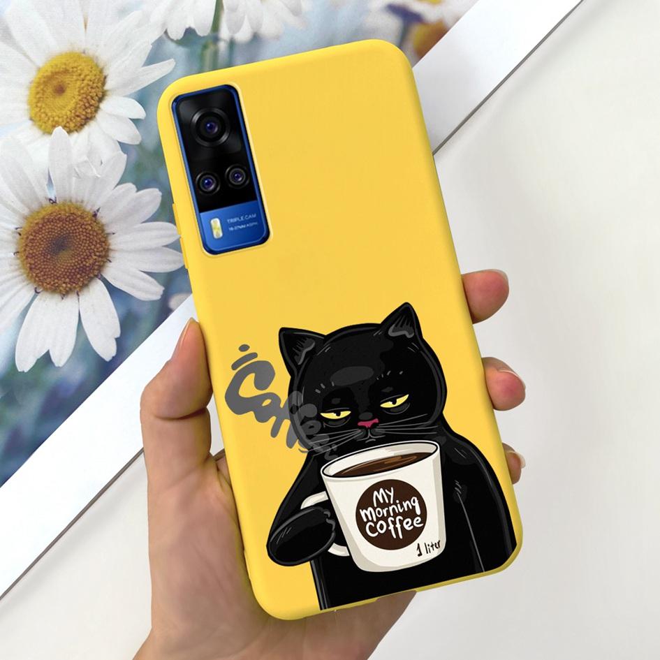 For Vivo Y31 2021 Case Cute Duck Cat Cartoon Coque Matte Soft Silicone Back Cover For Vivo Y51 Y51A Y53s Y 31 V2036 V2030 Fundas