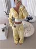 Women's Fashion Print Hooded Zip-Up Summer Lounge Set 3D Printed Short Sleeve Top & Shorts 2-Piece