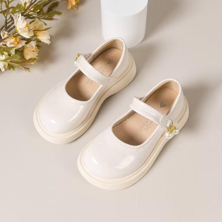 Girls' Black Leather Mary Jane Shoes - Soft Sole, Stylish for Spring/Autumn, Perfect for Performances