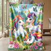 Rainbow Unicorns Fantasy Theme blanket Lightweight Warm Flannel Blanket Decorative Throw Blanket for Home Decoration