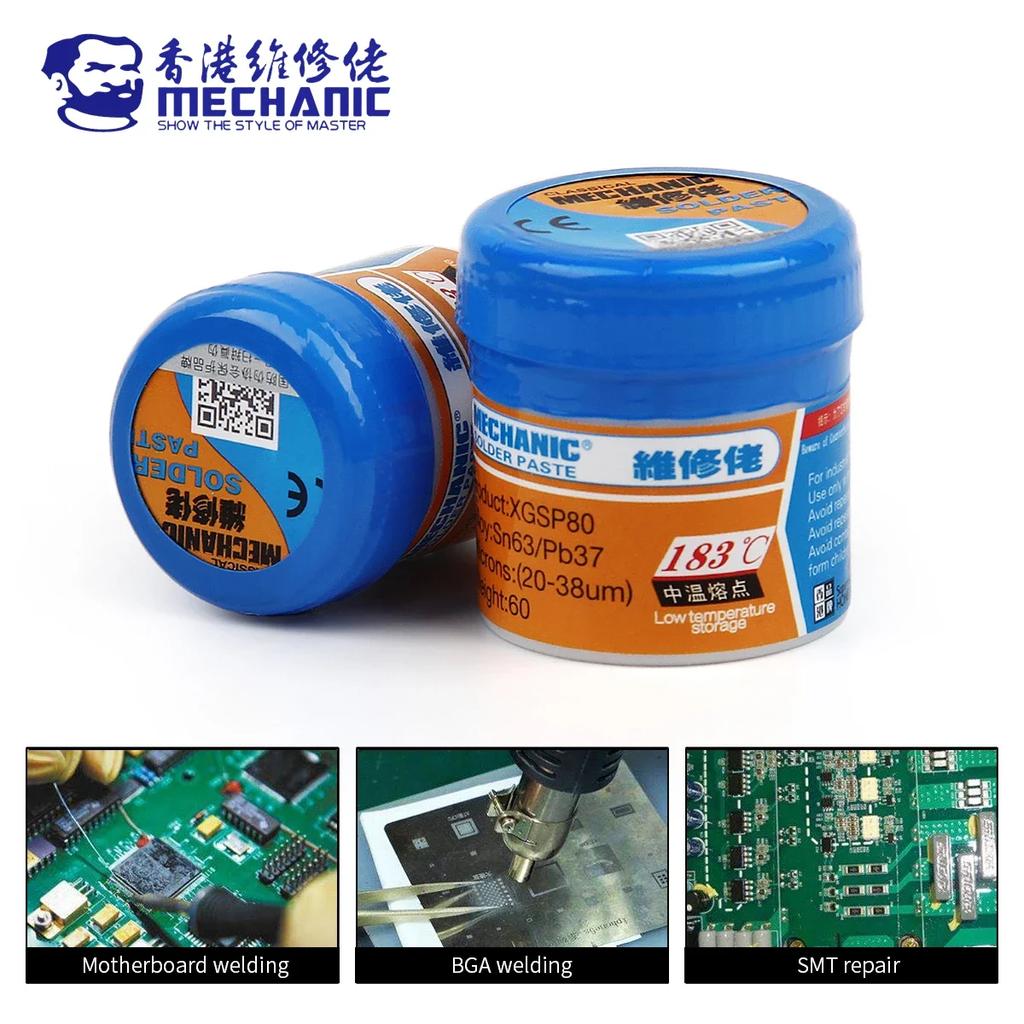MECHANIC XG Series 183℃ Tin Solder Paste Environment Friendly Soldering Flux for LED PCB Board Electronic Component Phone Repair