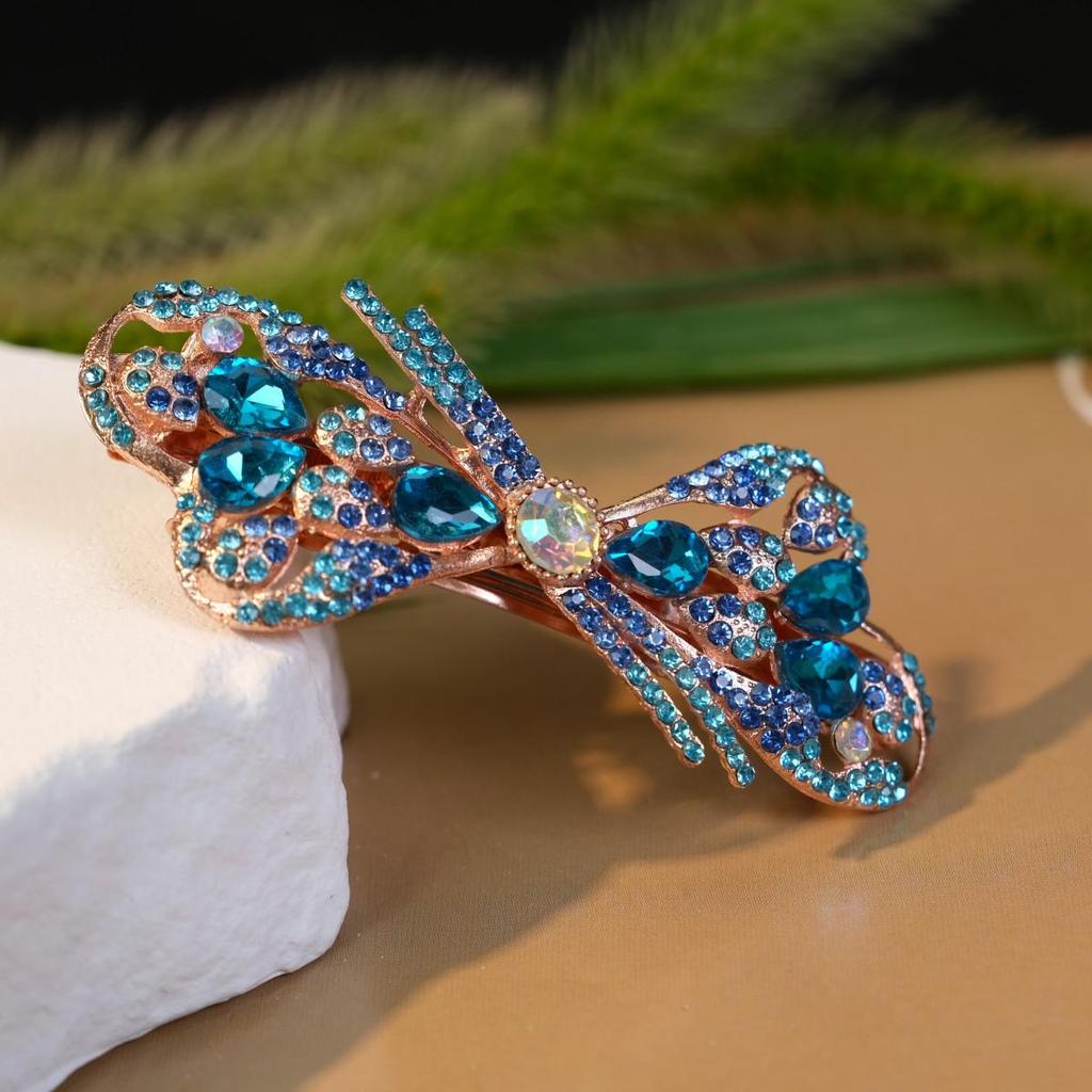 Élégante Barrette à Cheveux Coréenne Rétro en Cristal pour Adultes - Accessoire de Coiffure Printanier pour Queue de Cheval