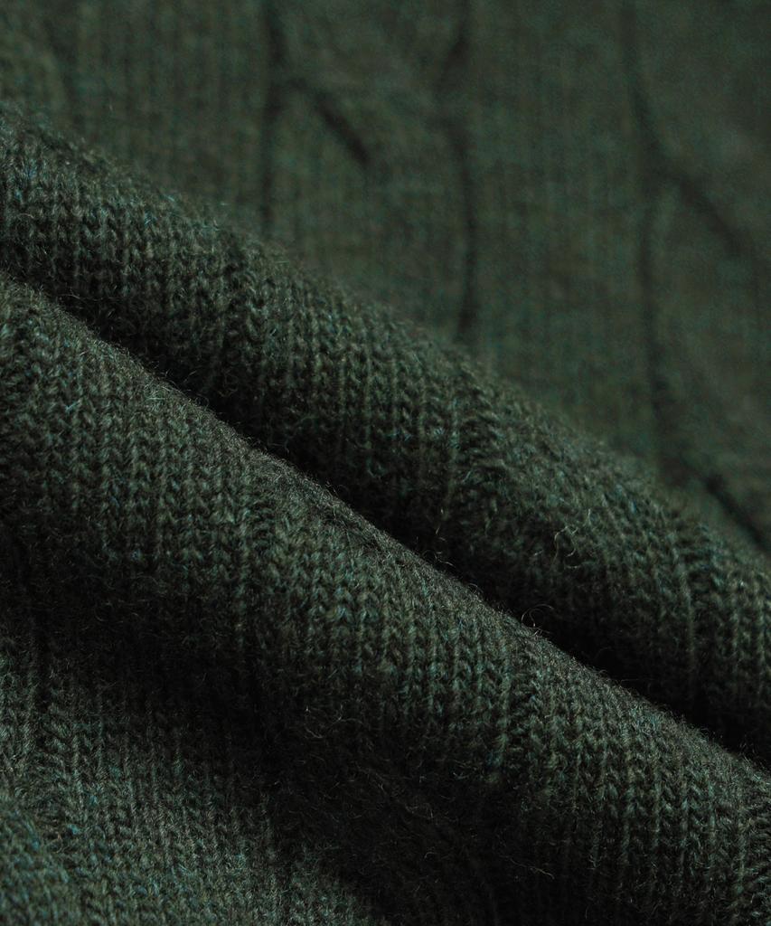 BROOKS BROTHERS Wool Cable Sweater (Dark Green) (Bbwrmbf401)
