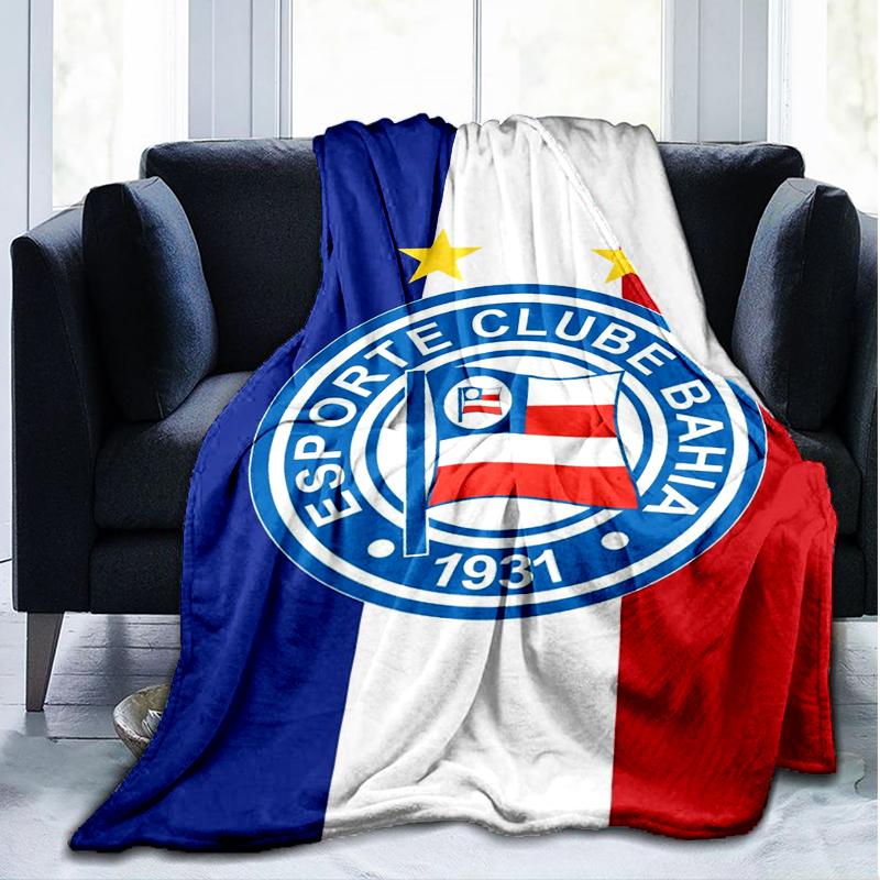 1 Stück Esporte Clube Bahia Sportverein Emblem Aufgedruckte Weiche Flanelldecke Überwurf für Schlafzimmer Wohnzimmer Sofa Camping Fan Geschenke Weihnachtsgeschenke